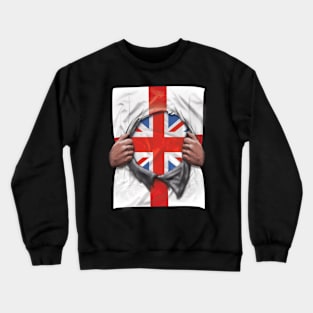 English Flag English Flag Ripped - Gift for British From English Crewneck Sweatshirt